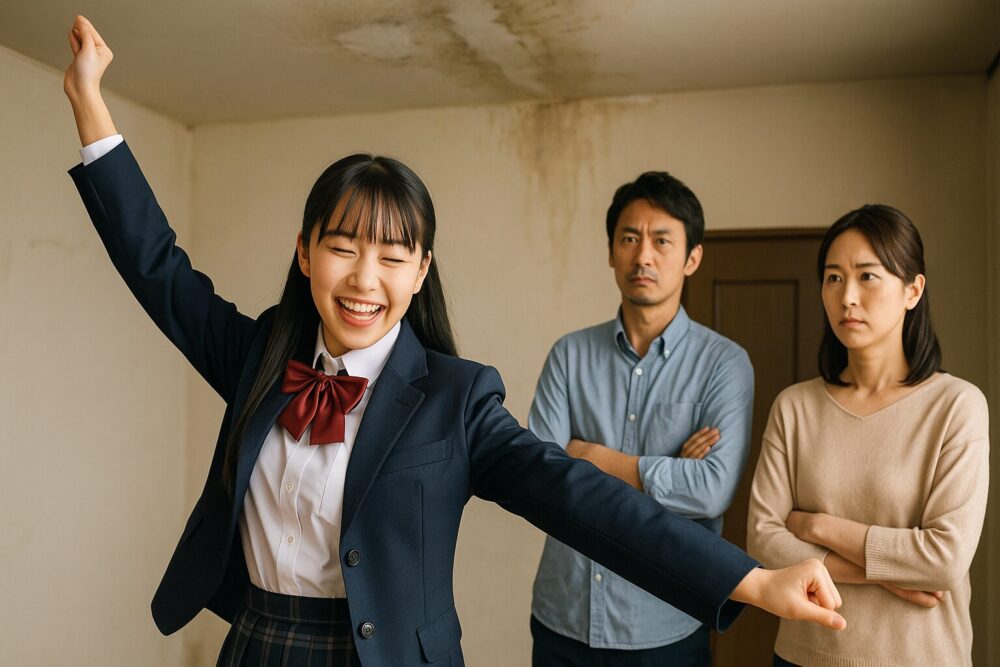 雨漏りを見つけても踊る人