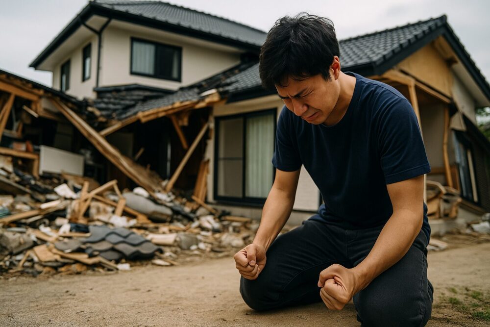 地震保険に入っていなくて悔しがる人