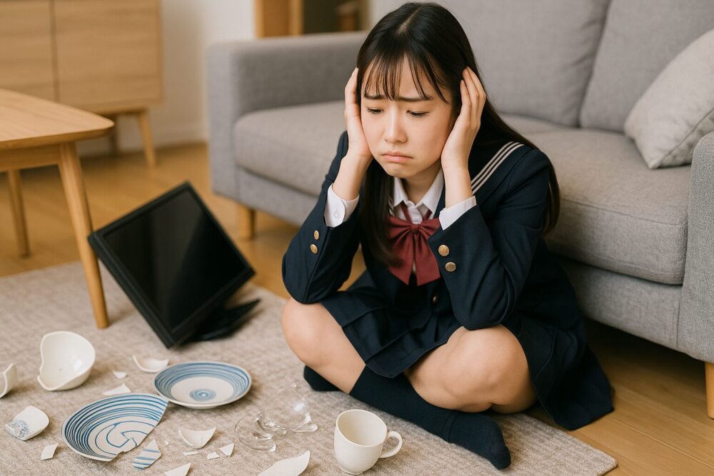地震で家具が壊れてガッカリしている人
