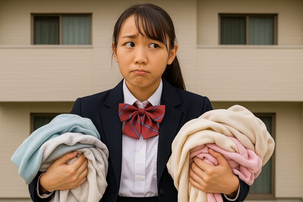 洗濯物を干す所がなく困る人