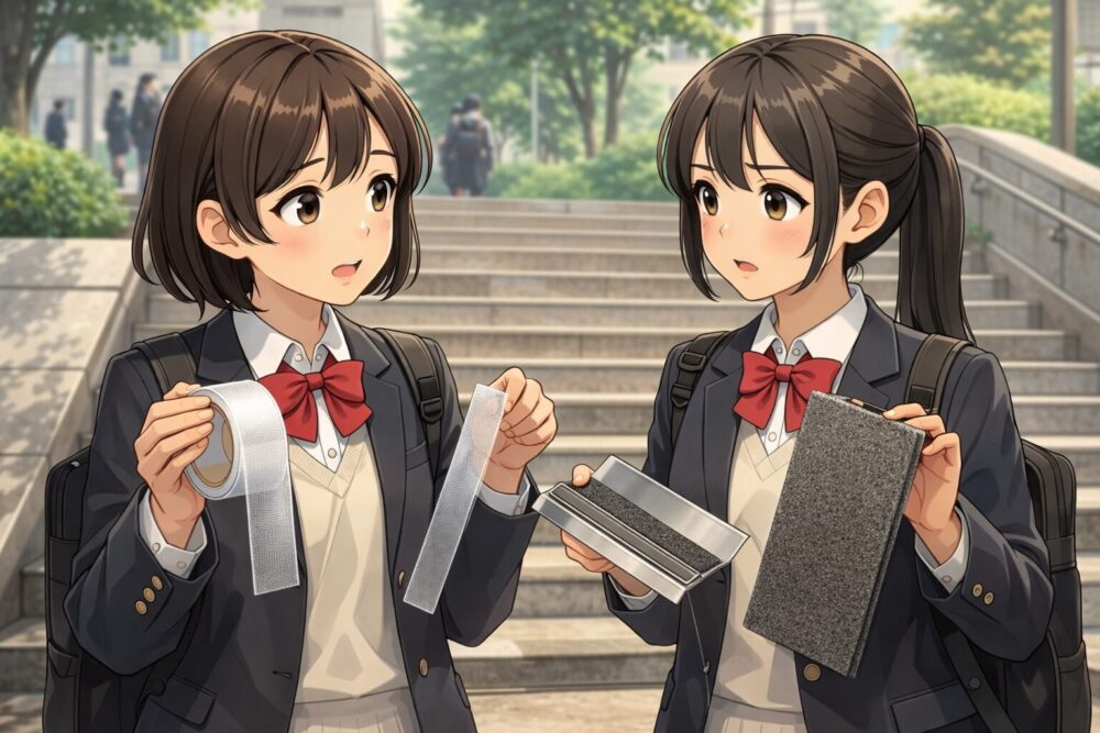 階段の滑り止めを選ぶ人たち