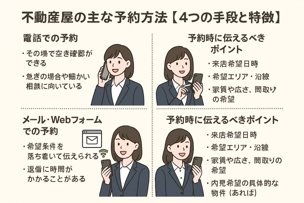 不動産屋への予約方法